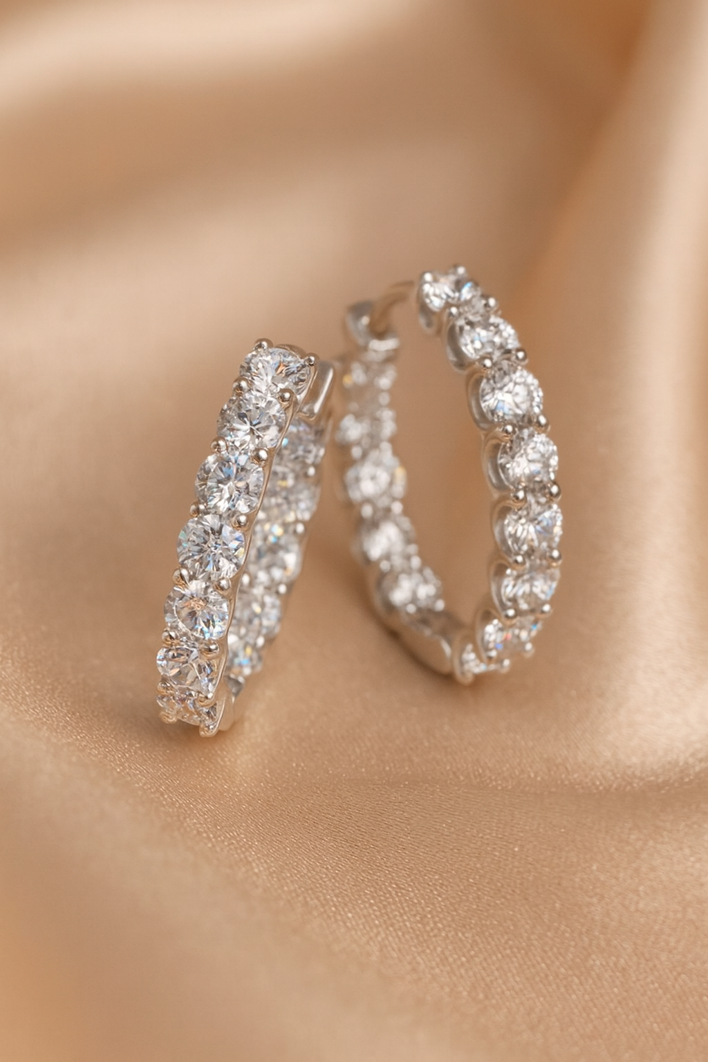Moissanite Earring 925 Sterling Sliver Plated White Gold for Women - INNER LIGHT SHINE