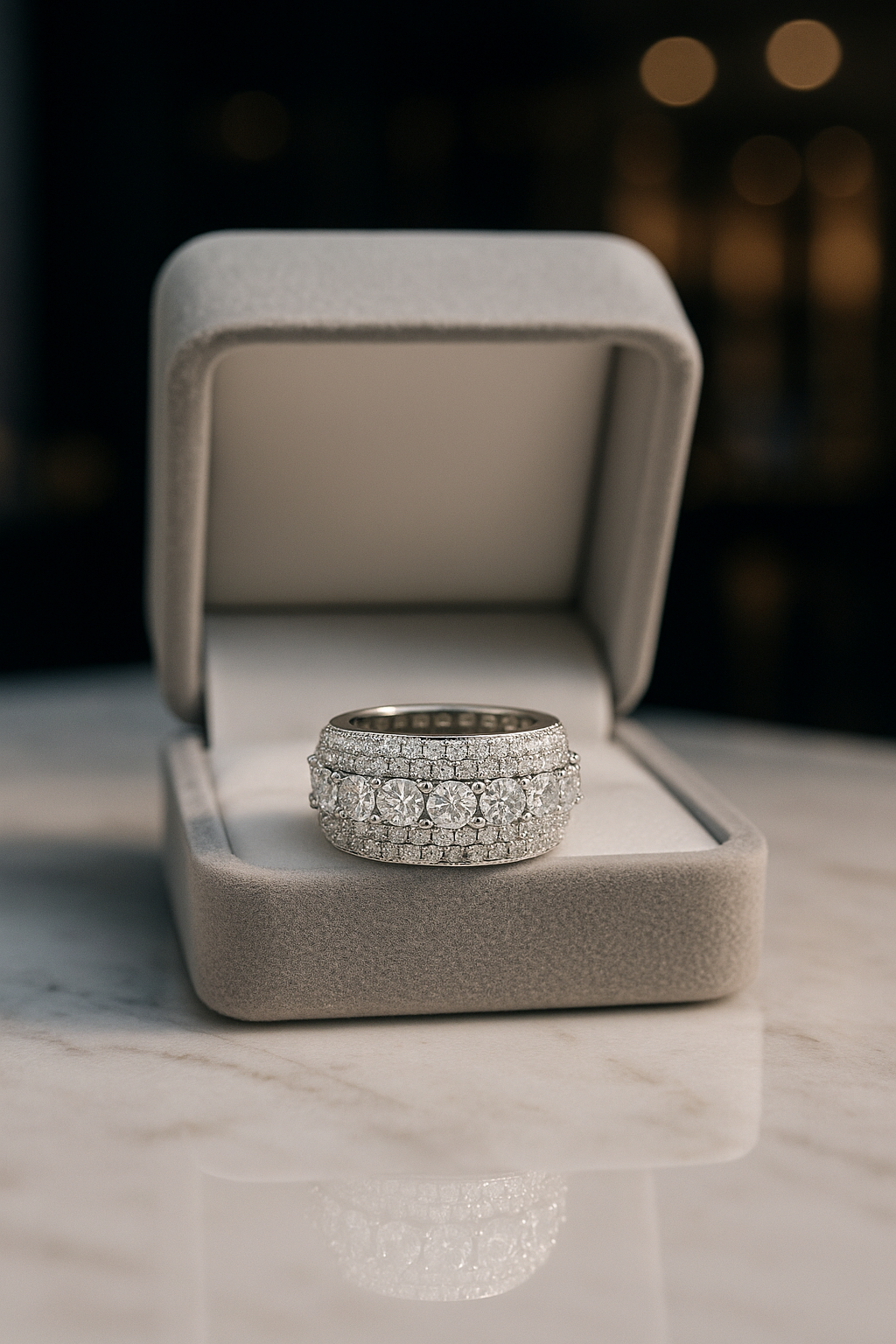 Moissanites 925 Sterling Silver Men&Women Ring - INNER LIGHT SHINE