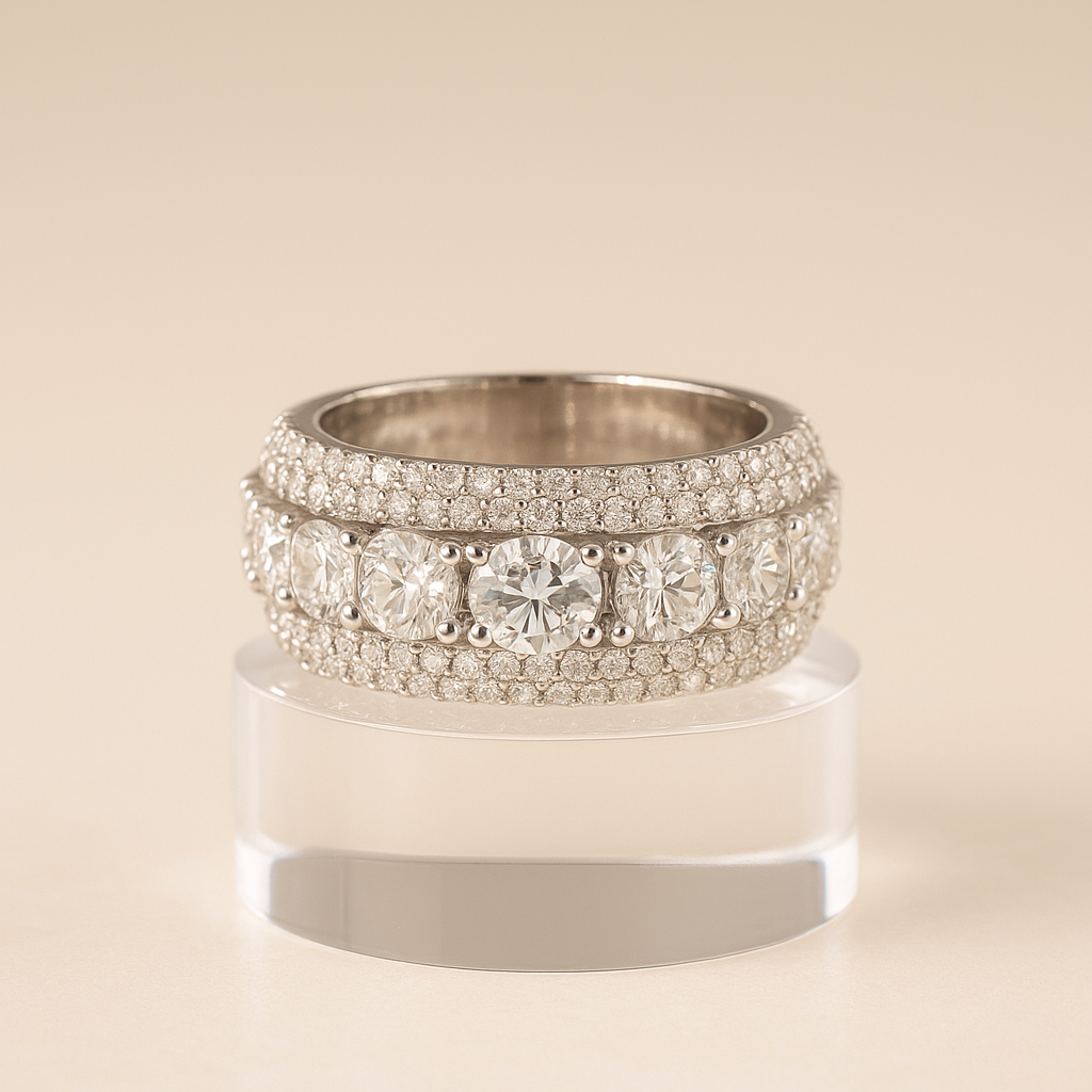 Moissanites 925 Sterling Silver Men&Women Ring - INNER LIGHT SHINE