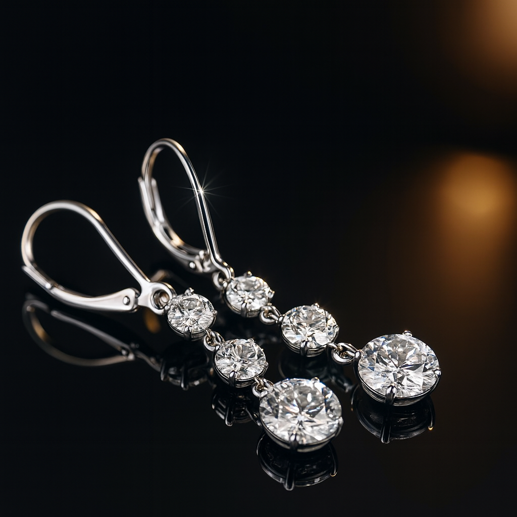 7-Carat Moissanite Dangle Earrings | Elegant 925 Silver Luxury Jewelry