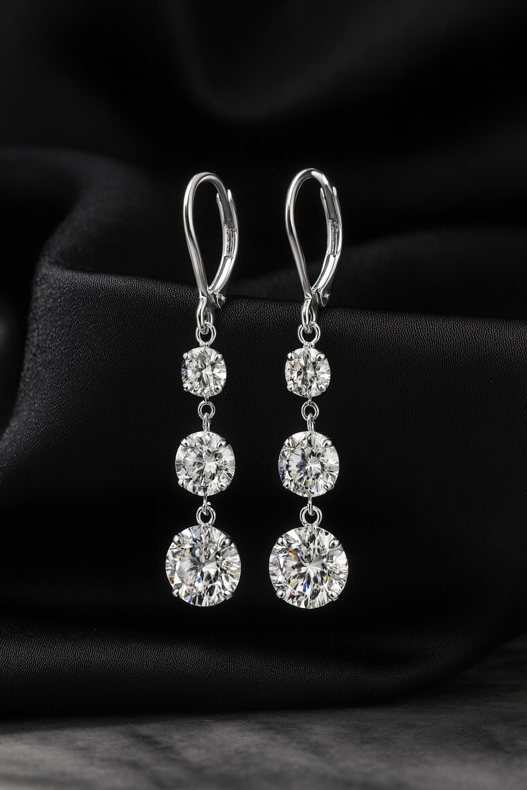 7-Carat Moissanite Dangle Earrings | Elegant 925 Silver Luxury Jewelry