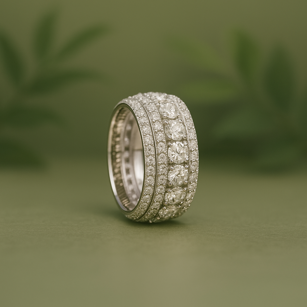 Moissanites 925 Sterling Silver Men&Women Ring - INNER LIGHT SHINE