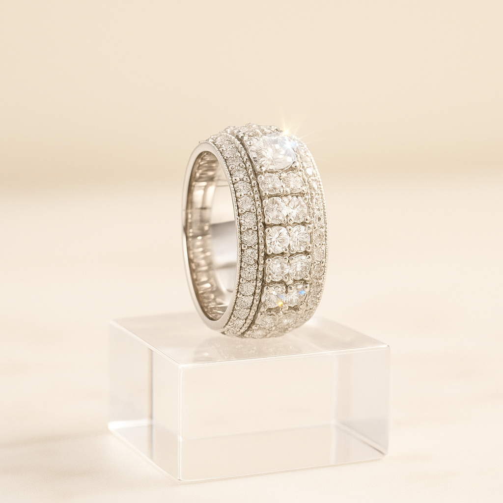 Moissanites 925 Sterling Silver Men&Women Ring - INNER LIGHT SHINE