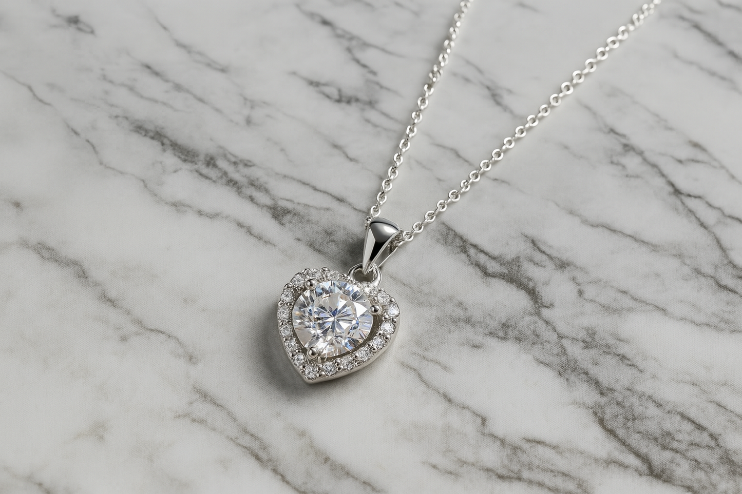 Heart Moissanite Pendant 925 Sterling Silver - INNER LIGHT SHINE