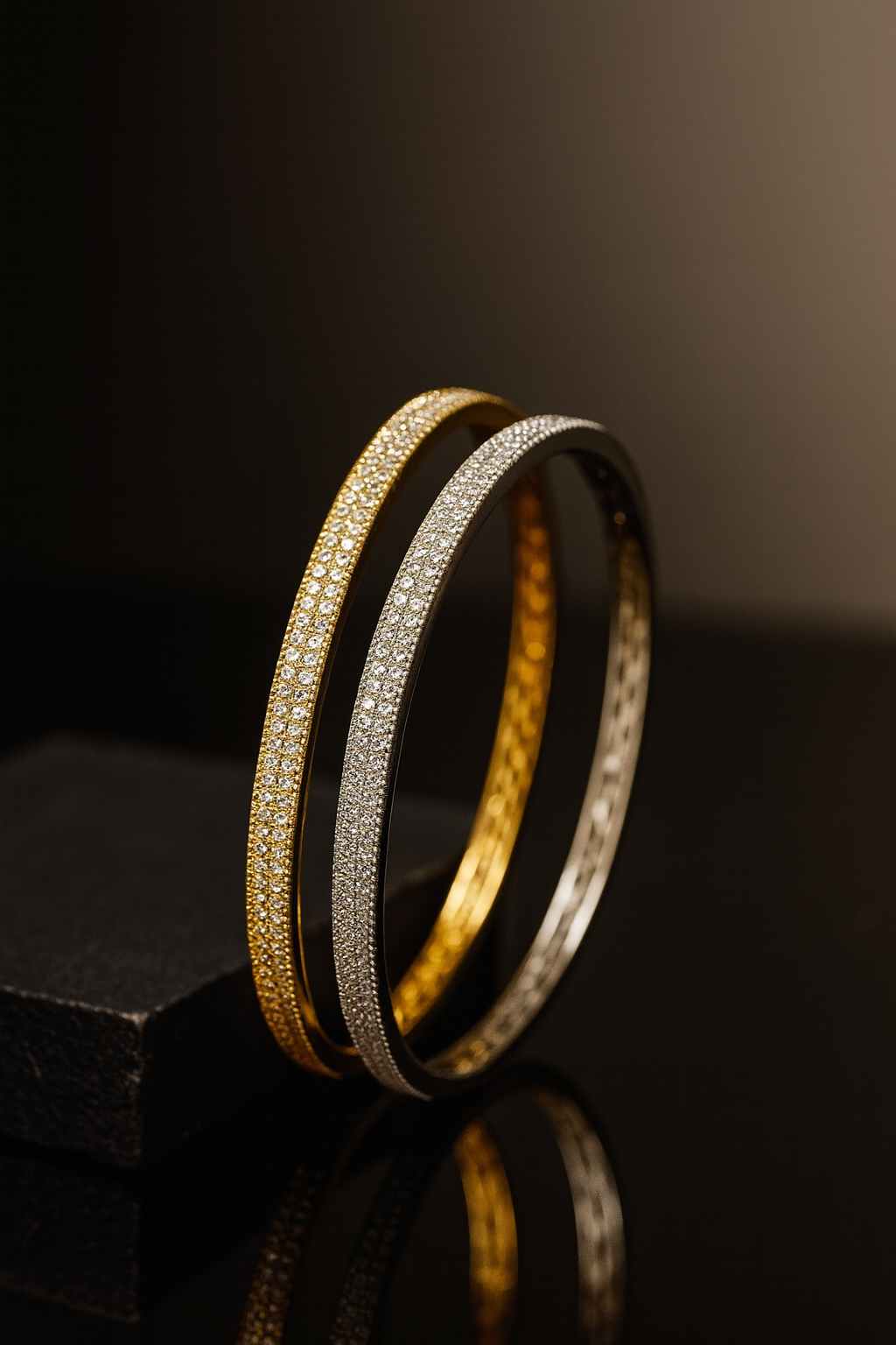 Luxury Moissanite Bangle Bracelet | 925 Sterling Silver & 18K Gold | Fine Jewelry for Women & Men - INNER LIGHT SHINE