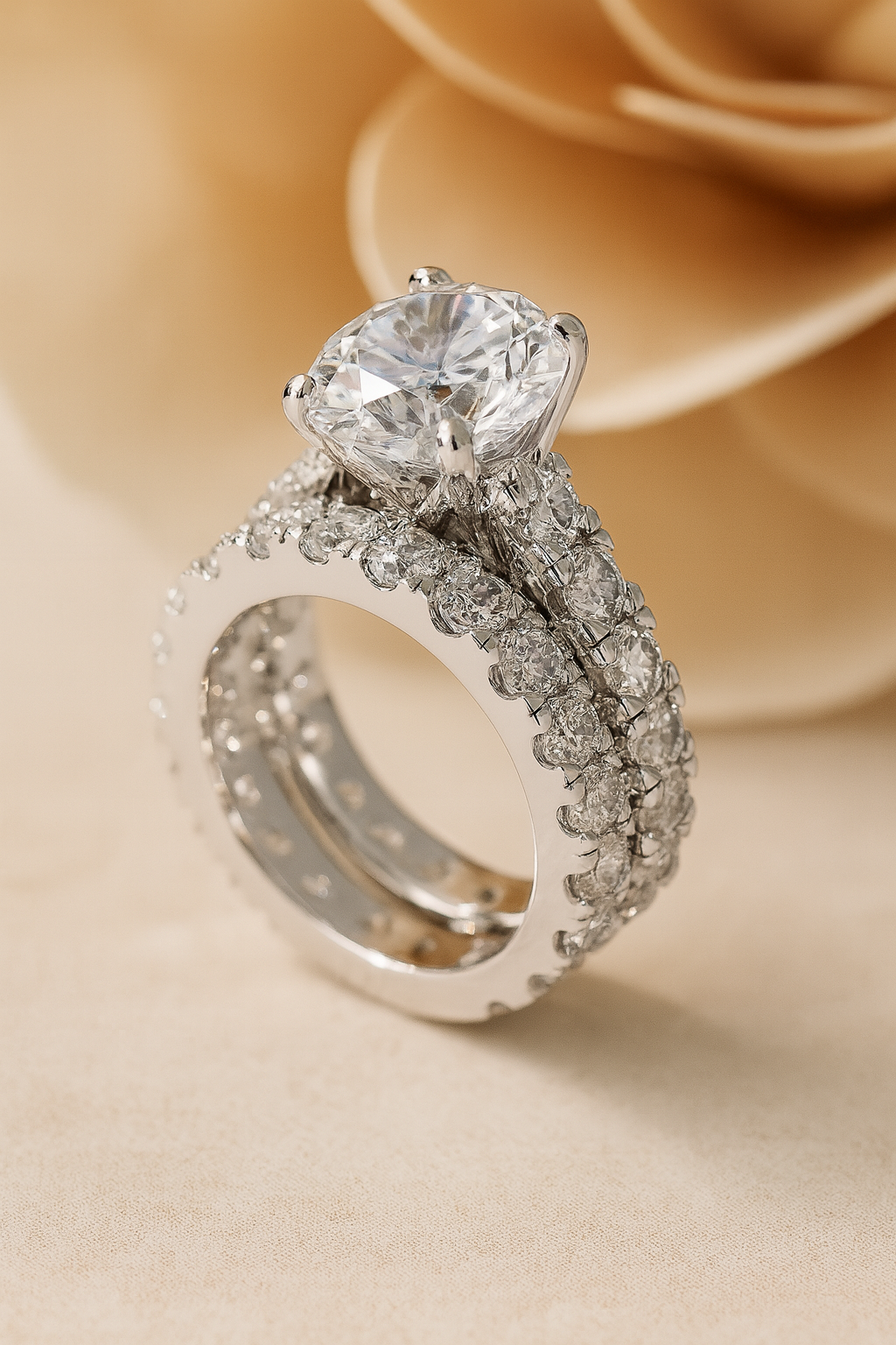 Wedding Bridal Moissanite Diamond Rings Set for Women - INNER LIGHT SHINE