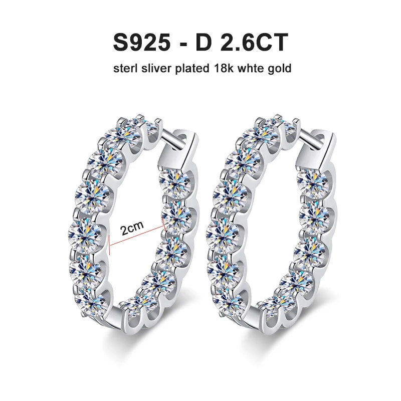 Moissanite Earring 925 Sterling Sliver Plated White Gold for Women - INNER LIGHT SHINE