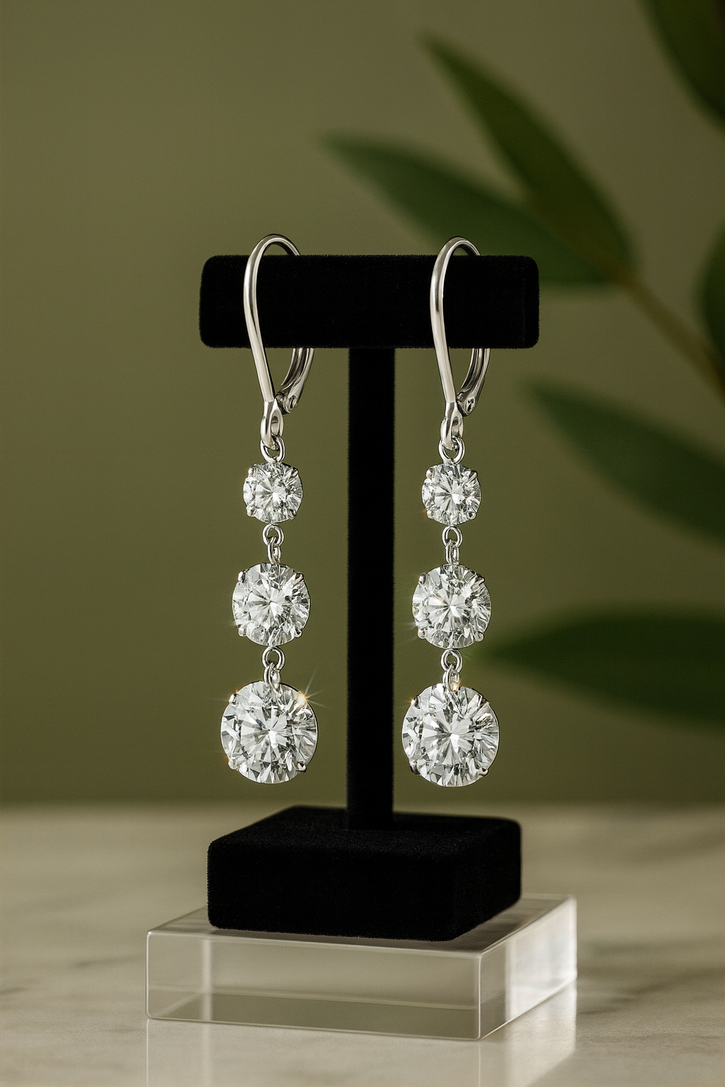 7-Carat Moissanite Dangle Earrings | Elegant 925 Silver Luxury Jewelry