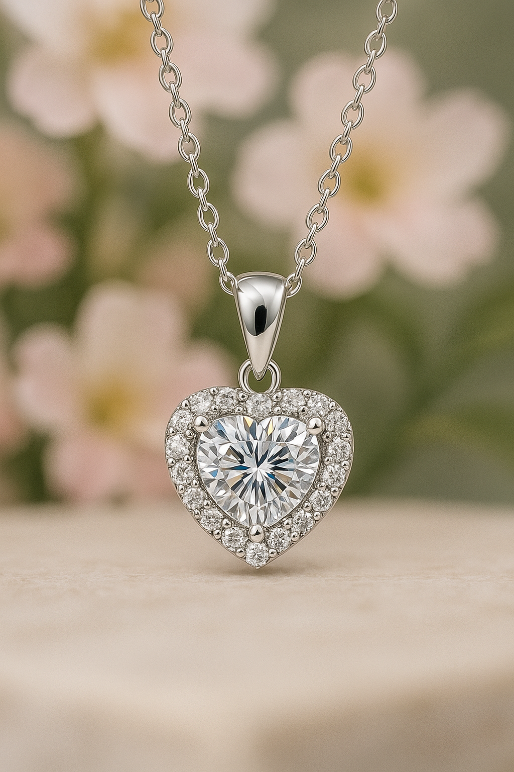 Heart Moissanite Pendant 925 Sterling Silver - INNER LIGHT SHINE