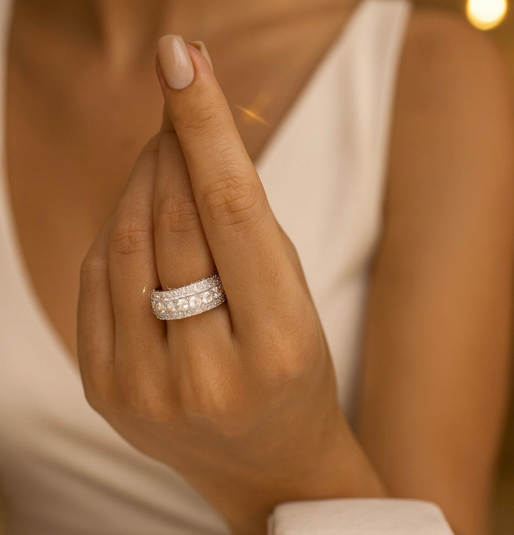 Moissanites 925 Sterling Silver Men&Women Ring - INNER LIGHT SHINE
