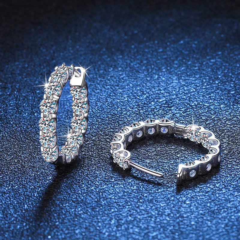 Moissanite Earring 925 Sterling Sliver Plated White Gold for Women - INNER LIGHT SHINE