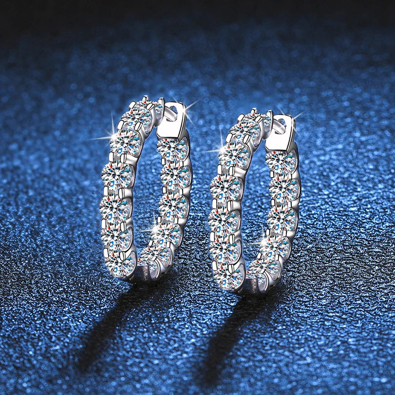 Moissanite Earring 925 Sterling Sliver Plated White Gold for Women - INNER LIGHT SHINE