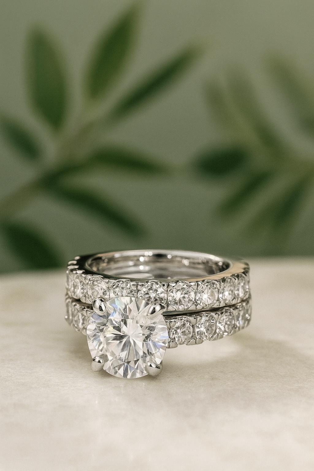 Wedding Bridal Moissanite Diamond Rings Set for Women - INNER LIGHT SHINE