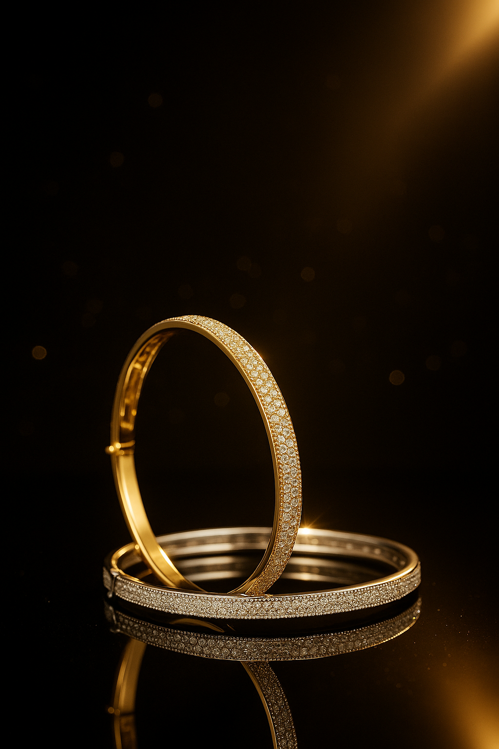 Luxury Moissanite Bangle Bracelet | 925 Sterling Silver & 18K Gold | Fine Jewelry for Women & Men - INNER LIGHT SHINE