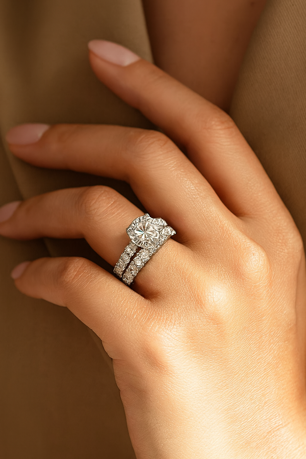 Wedding Bridal Moissanite Diamond Rings Set for Women - INNER LIGHT SHINE