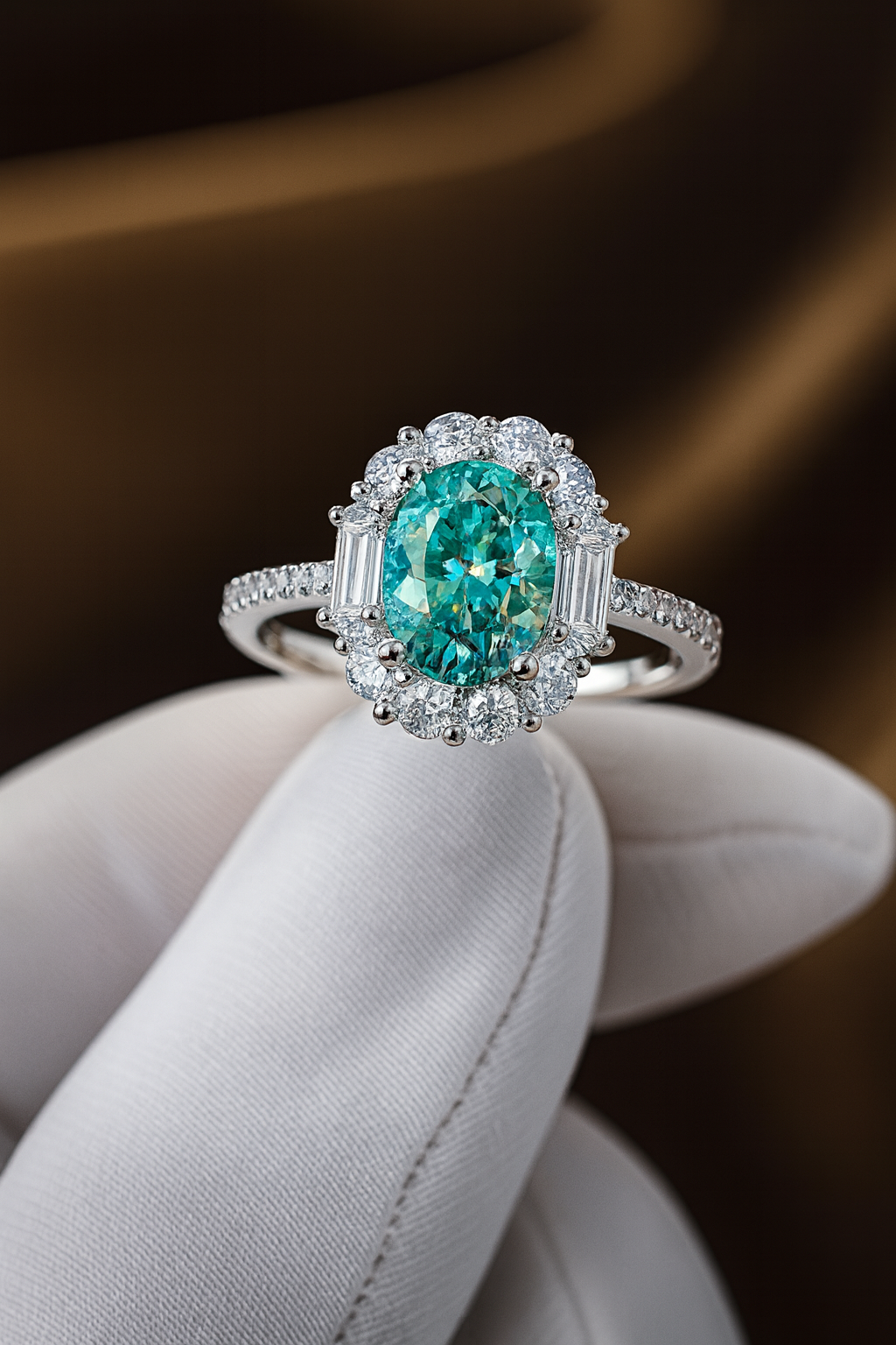 Paraiba Green Moissanite Rings for Women - INNER LIGHT SHINE