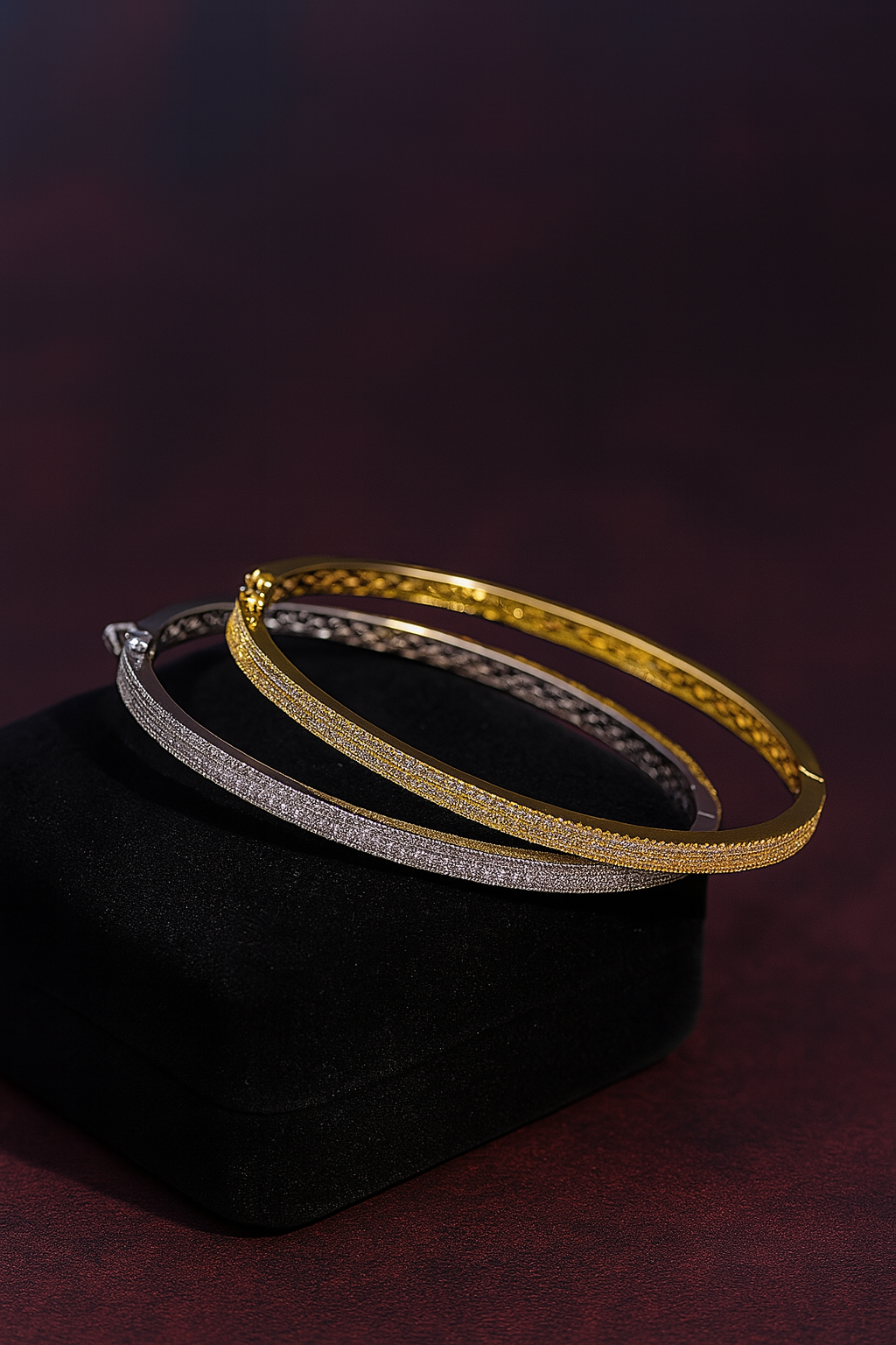 Luxury Moissanite Bangle Bracelet | 925 Sterling Silver & 18K Gold | Fine Jewelry for Women & Men - INNER LIGHT SHINE
