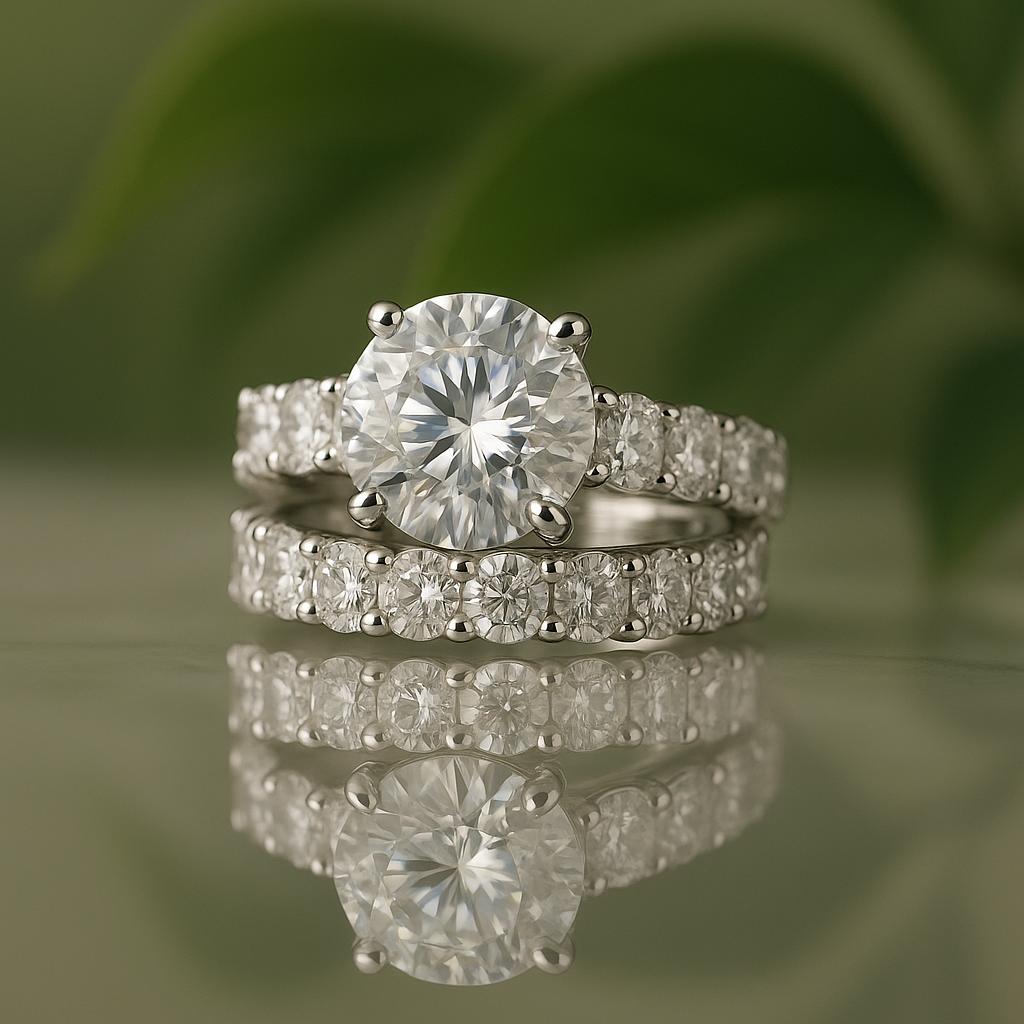 Wedding Bridal Moissanite Diamond Rings Set for Women - INNER LIGHT SHINE