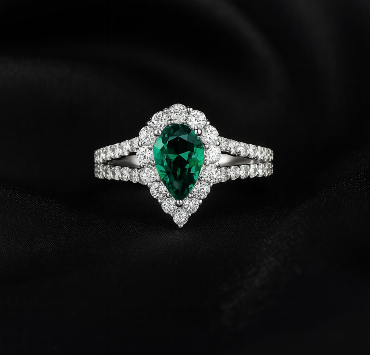 Cultivated Emerald Color and Moissanite Rings for Women - INNER LIGHT SHINE
