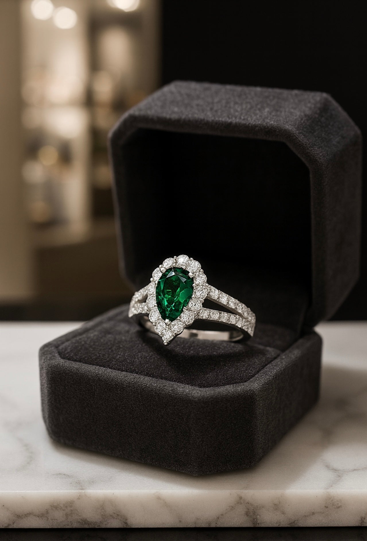 Cultivated Emerald Color and Moissanite Rings for Women - INNER LIGHT SHINE