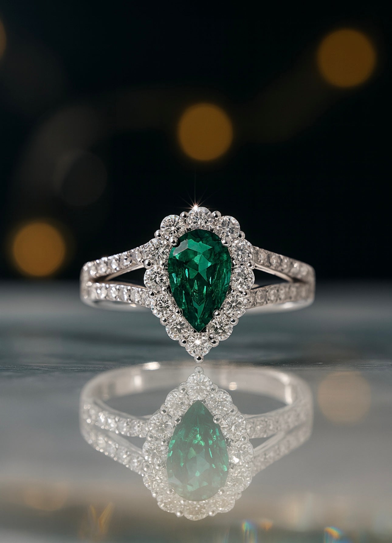 Cultivated Emerald Color and Moissanite Rings for Women - INNER LIGHT SHINE