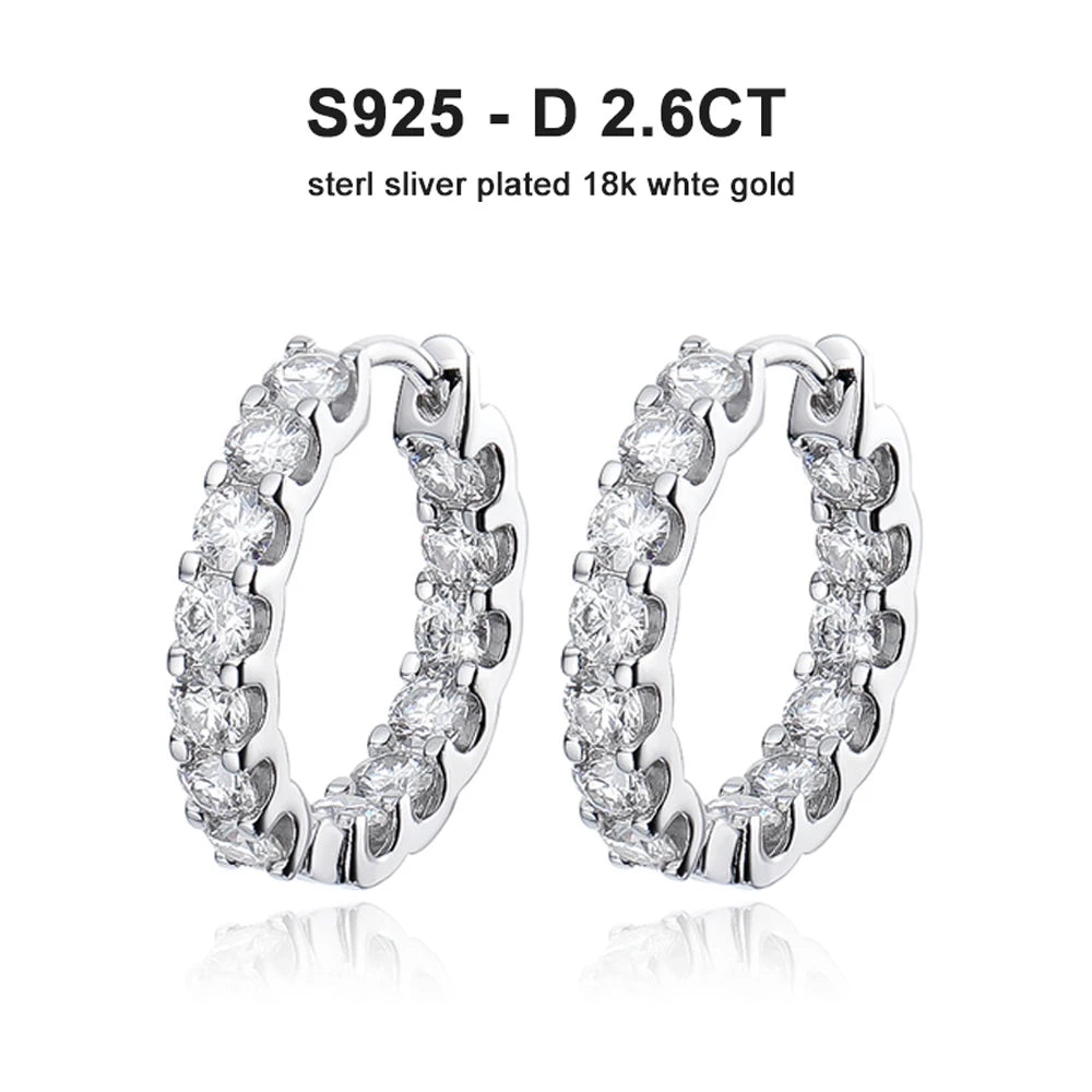 Moissanite Earring 925 Sterling Sliver Plated White Gold for Women - INNER LIGHT SHINE