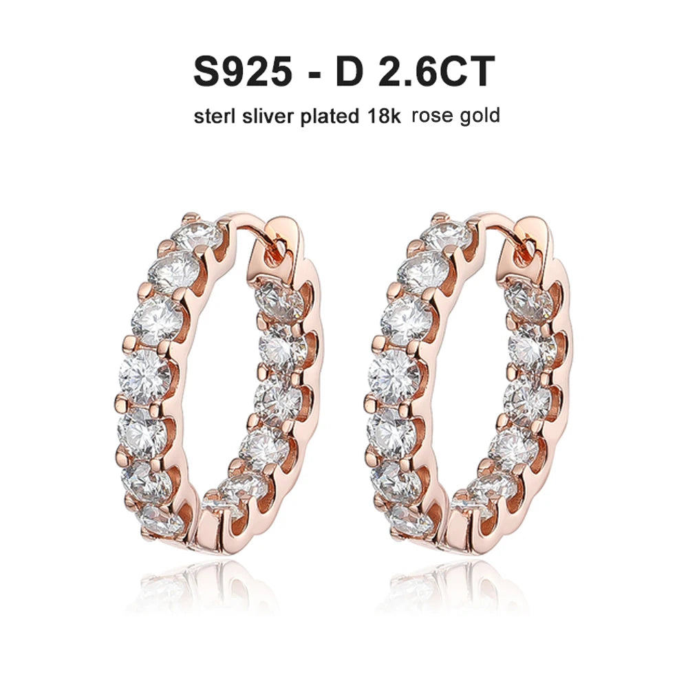 Moissanite Earring 925 Sterling Sliver Plated White Gold for Women - INNER LIGHT SHINE