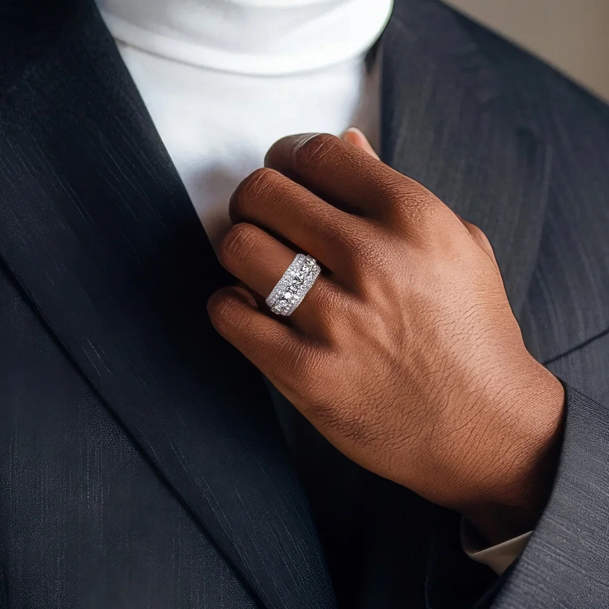 Moissanites 925 Sterling Silver Men&Women Ring - INNER LIGHT SHINE
