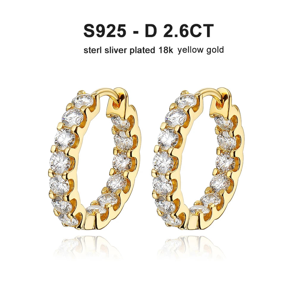 Moissanite Earring 925 Sterling Sliver Plated White Gold for Women - INNER LIGHT SHINE