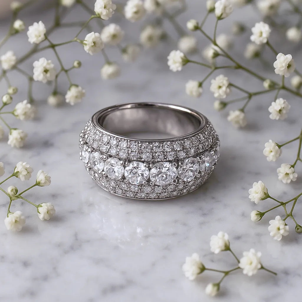 Moissanites 925 Sterling Silver Men&Women Ring - INNER LIGHT SHINE