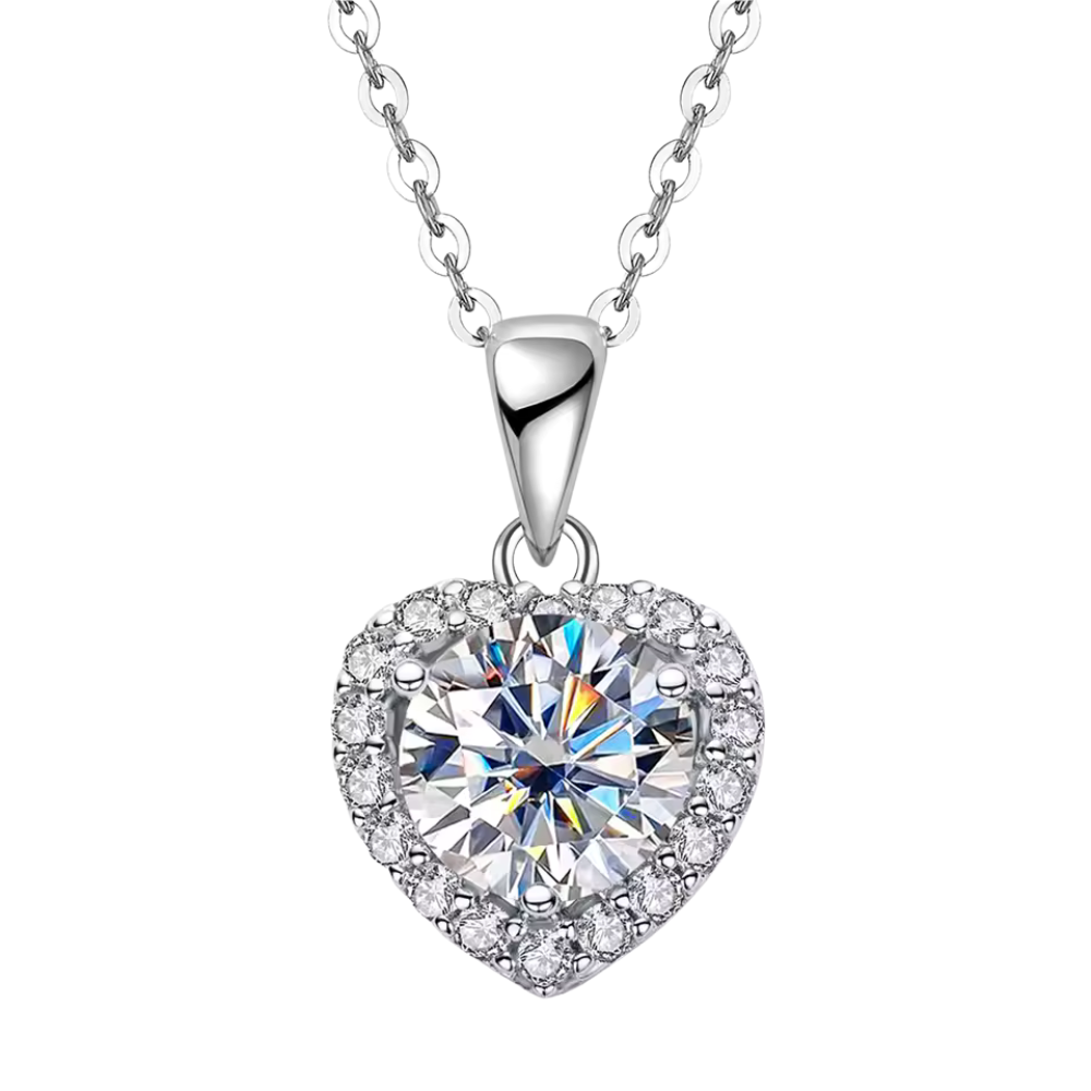 Heart Moissanite Pendant 925 Sterling Silver - INNER LIGHT SHINE
