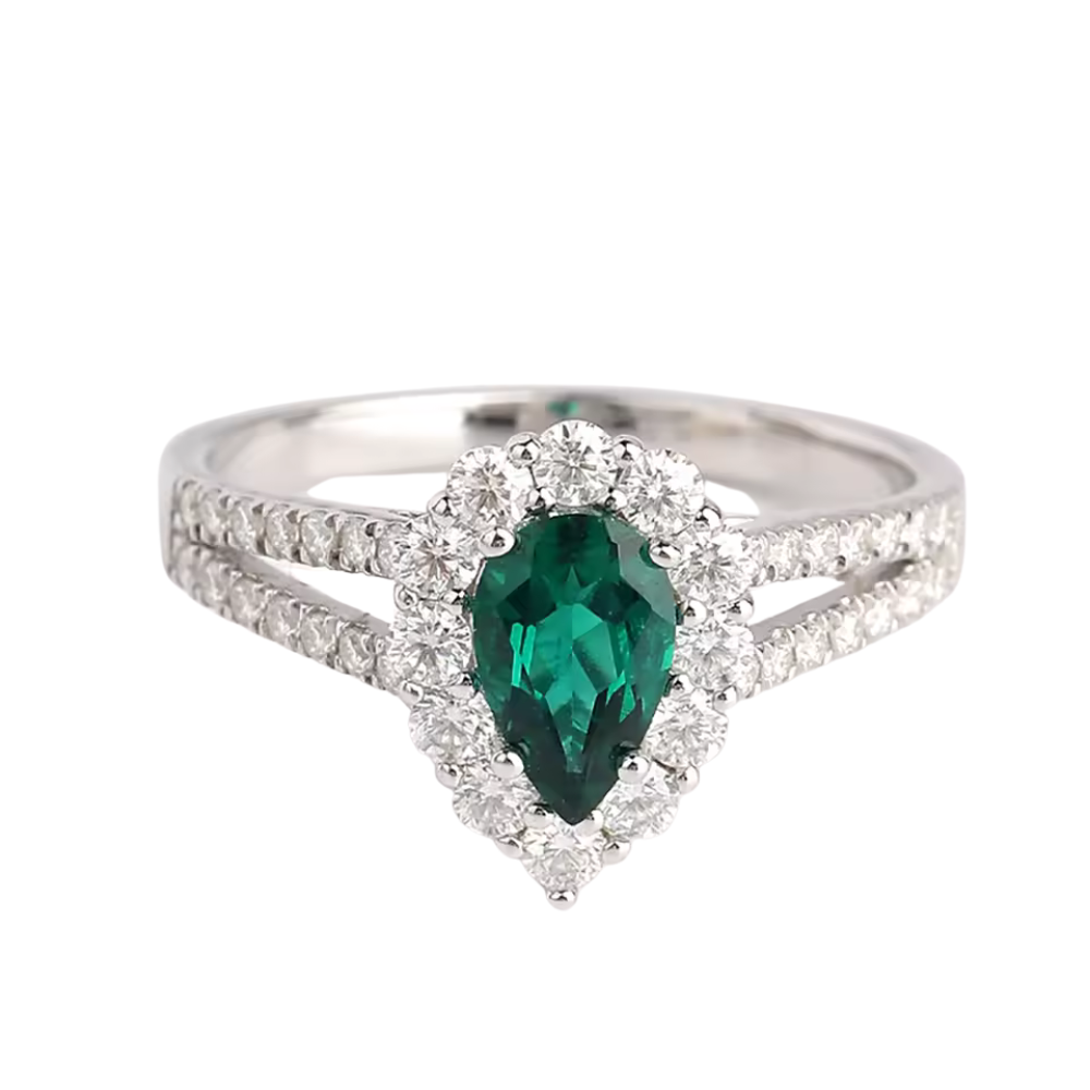 Cultivated Emerald Color and Moissanite Rings for Women - INNER LIGHT SHINE