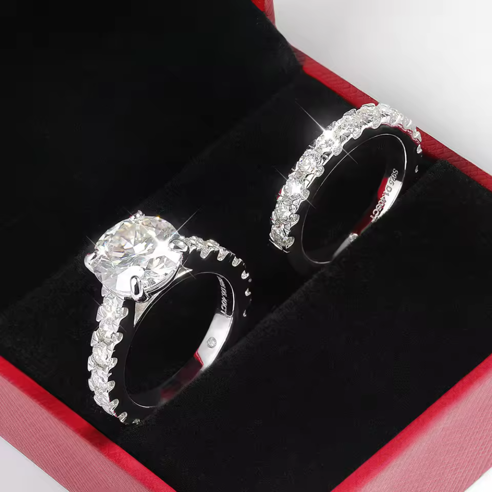 Wedding Bridal Moissanite Diamond Rings Set for Women - INNER LIGHT SHINE