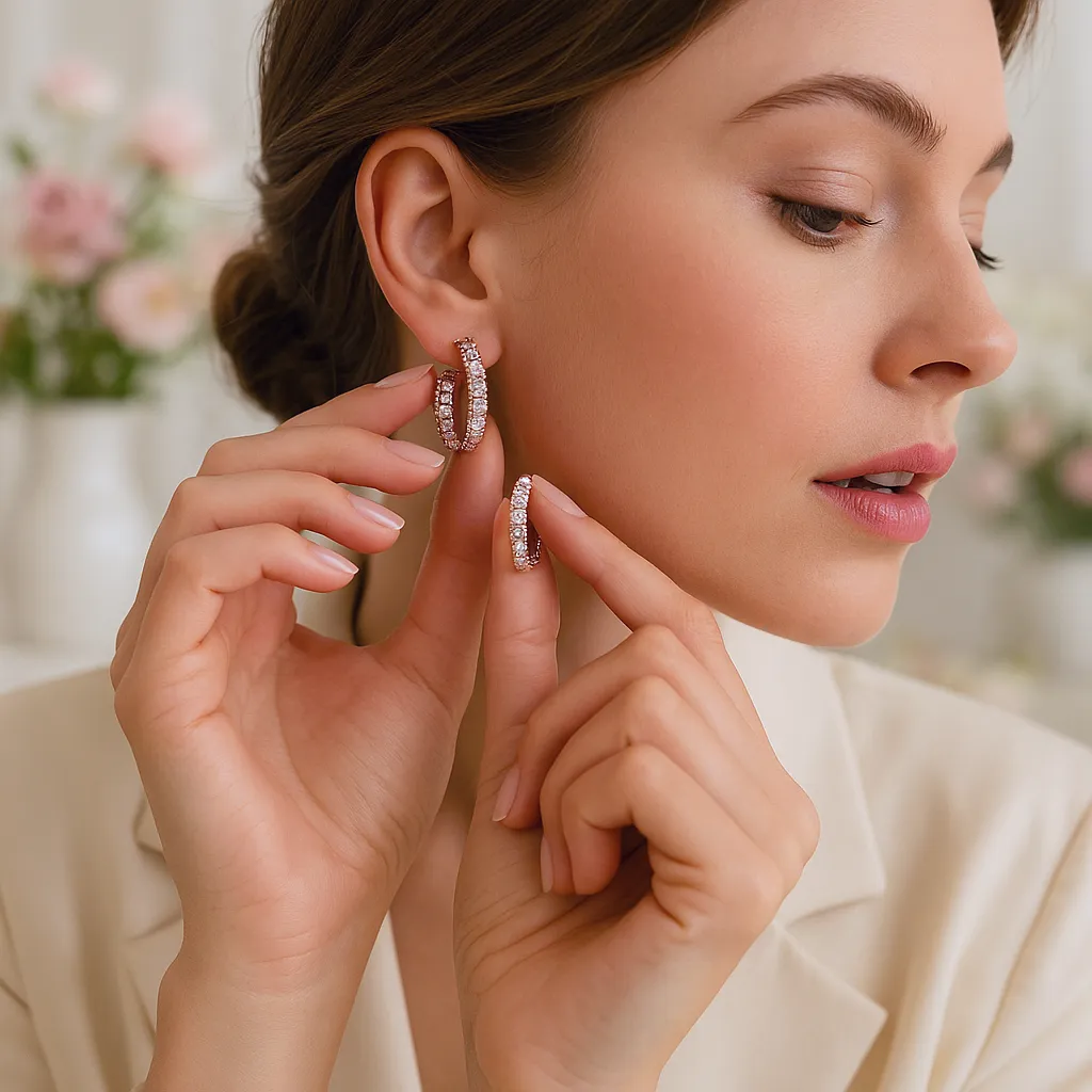 Moissanite Earring 925 Sterling Sliver Plated White Gold for Women - INNER LIGHT SHINE 
