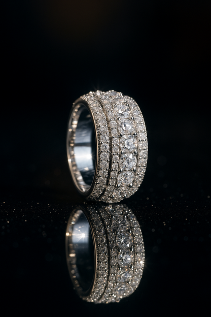 Moissanites 925 Sterling Silver Men&Women Ring - INNER LIGHT SHINE 