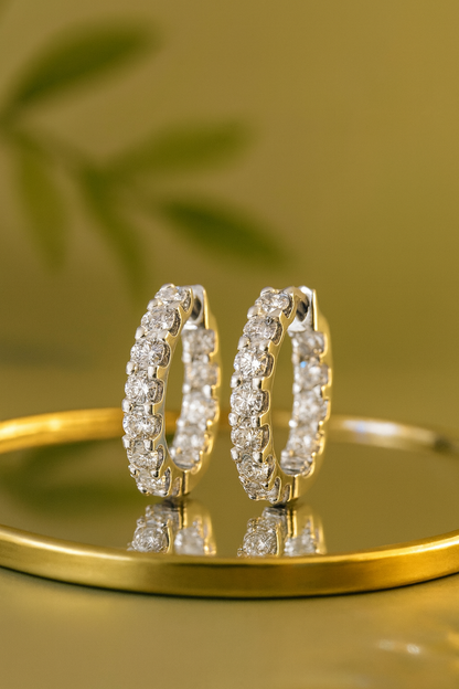 Moissanite Earring 925 Sterling Sliver Plated White Gold for Women - INNER LIGHT SHINE 