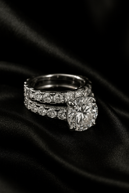 Wedding Bridal Moissanite Diamond Rings Set for Women - INNER LIGHT SHINE 