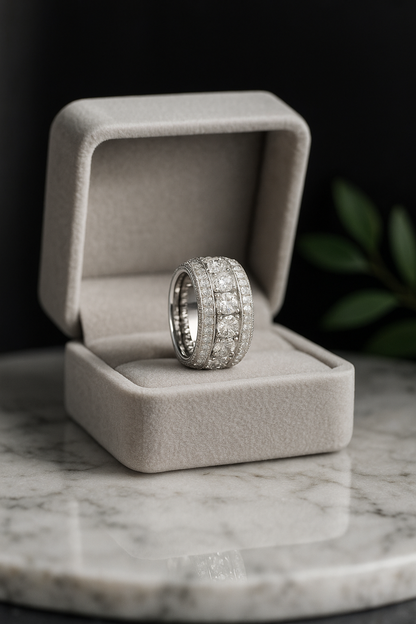 Moissanites 925 Sterling Silver Men&Women Ring - INNER LIGHT SHINE 