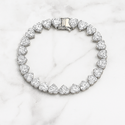 Luxury Moissanite Heart Tennis Bracelet – 925 Sterling Silver Women’s Elegant Bracalet - INNER LIGHT SHINE 
