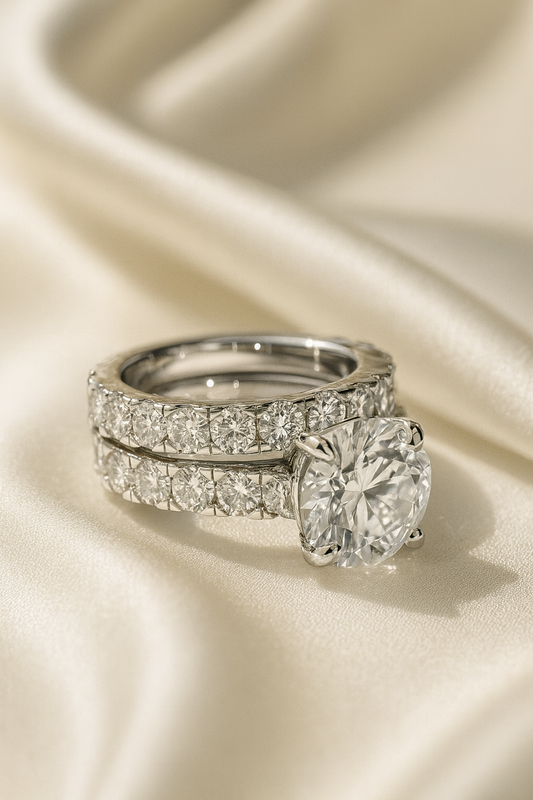 Wedding Bridal Moissanite Diamond Rings Set for Women - INNER LIGHT SHINE 
