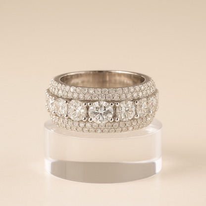 Moissanites 925 Sterling Silver Men&Women Ring - INNER LIGHT SHINE 