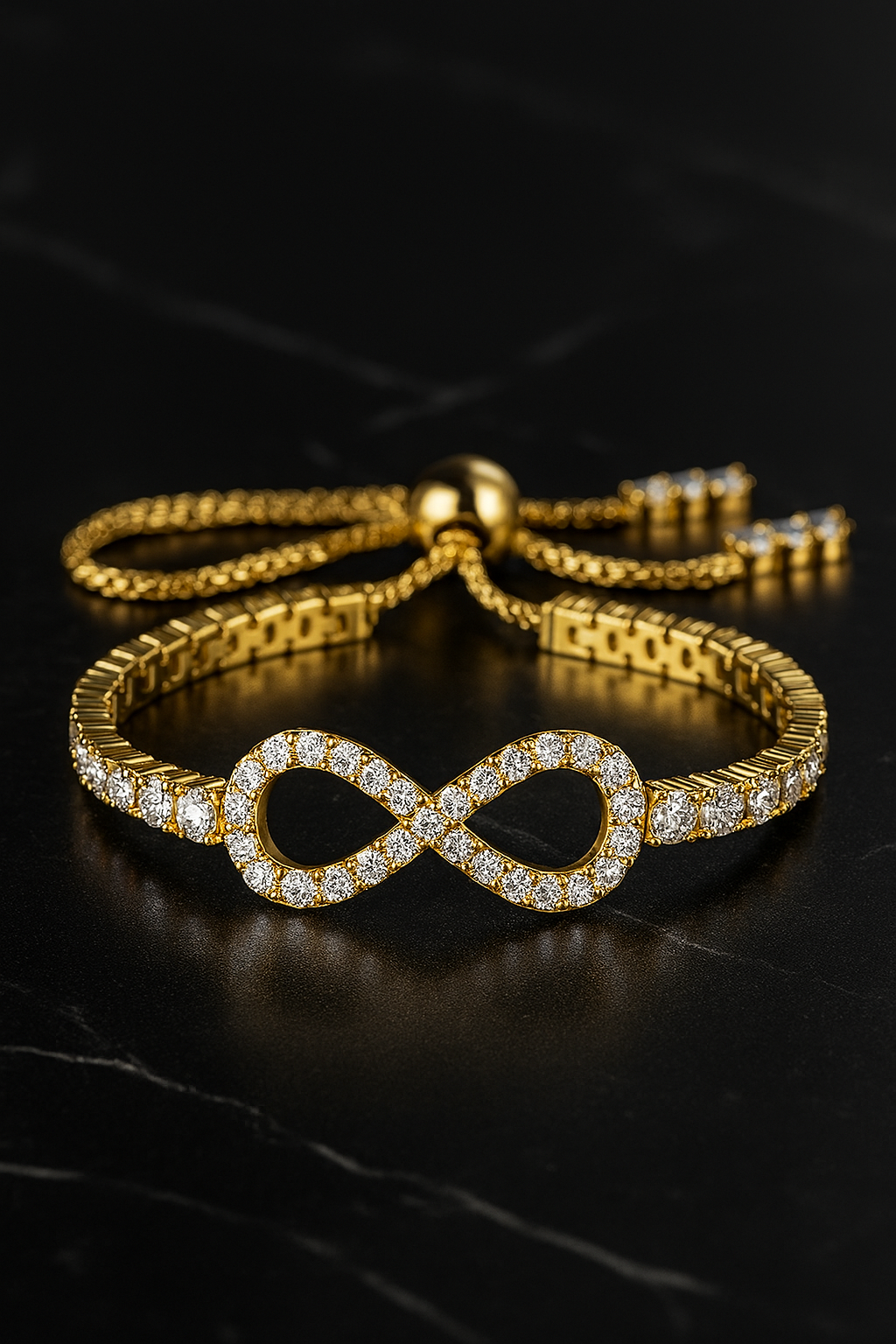 Infinity Moissanite Tennis Bracelet – Elegant Gold & Silver Adjustable Luxury Gift | Inner Light Shine Jewelry - INNER LIGHT SHINE 