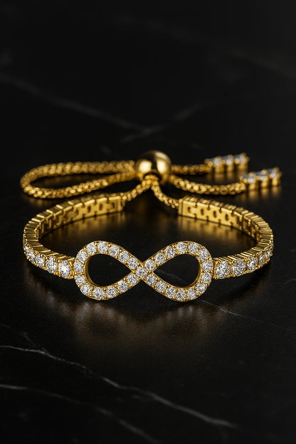 Infinity Moissanite Tennis Bracelet – Elegant Gold & Silver Adjustable Luxury Gift | Inner Light Shine Jewelry - INNER LIGHT SHINE 