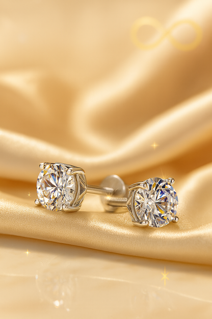 Moissanite Diamond 10k/14K Yellow Gold  Earrings Fine Jewelry - INNER LIGHT SHINE 