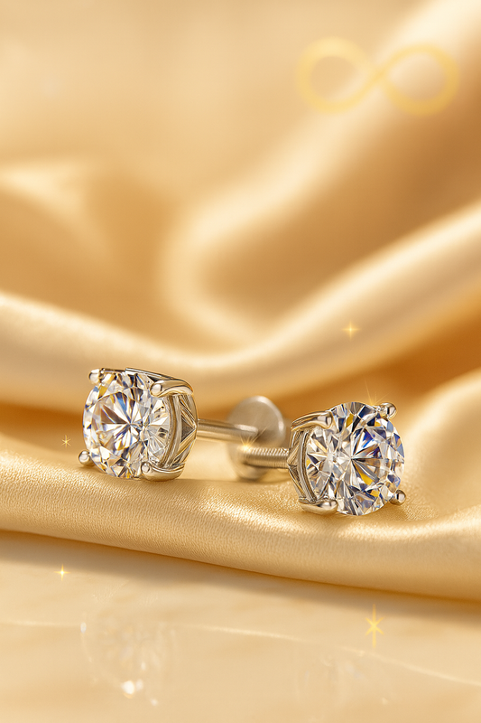 Moissanite Diamond 10k/14K Yellow Gold  Earrings Fine Jewelry - INNER LIGHT SHINE 