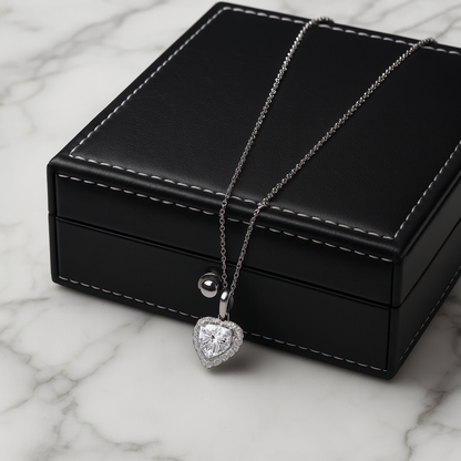 Heart Moissanite Pendant  925 Sterling Silver - INNER LIGHT SHINE 