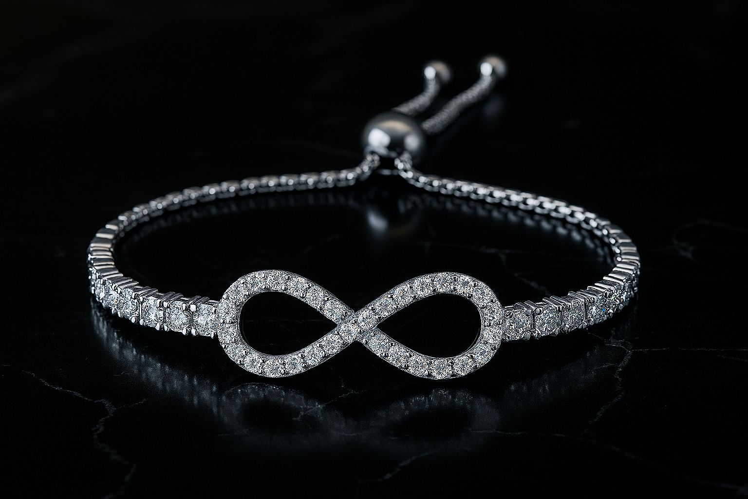 Infinity Moissanite Tennis Bracelet – Elegant Gold & Silver Adjustable Luxury Gift | Inner Light Shine Jewelry - INNER LIGHT SHINE 