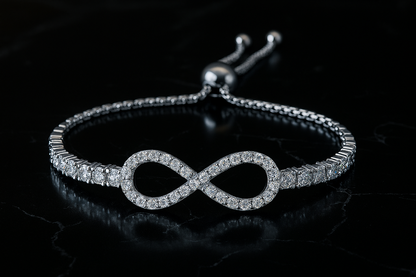 Infinity Moissanite Tennis Bracelet – Elegant Gold & Silver Adjustable Luxury Gift | Inner Light Shine Jewelry - INNER LIGHT SHINE 