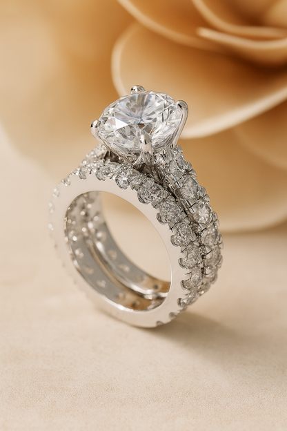 Wedding Bridal Moissanite Diamond Rings Set for Women - INNER LIGHT SHINE 