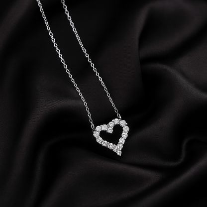 Luxury moissanite heart necklace by Inner Light Shine – elegant spiritual jewelry for women that reflects your soul.